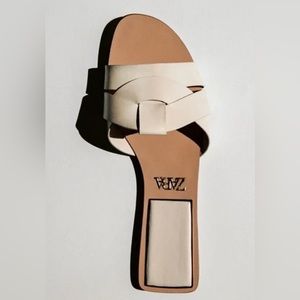 Zara Flat Crossed Leather Sandals